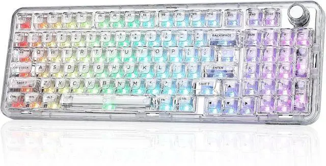 Main image of YUNZII X98 QMK/VIA Wireless Mechanical Gaming Keyboard with Knob,Tri-Mode BT5.0/USB-C/2.4GHz Hot Swappable Keyboard,Pre-lubed Switches Gasket Mount RGB Backlit for Wins/Mac (White, Snow Switch)
