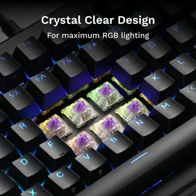 Alt view image 4 of 7 - Glorious Gaming - Mako Switches (110 PCS) Tactile Switches for Gaming and Typing, Clear Design for Max RGB, Pre Lubed, for Hotswappable Mechanical Keyboards with 5-pin sockets