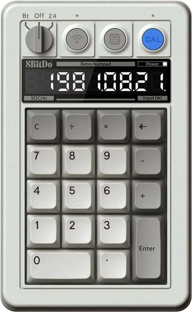 Main image of 8BitDo 18 Keys Retro Mechanical Numpad, Supports PC Numpad & Standard Calculator Mode, Hot-swappable, PC Calculator Shortcut Button, Bluetooth/2.4G/Wired Numpad for Windows and Android - M Edition