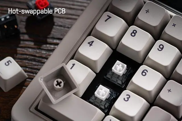 Alt view image 6 of 7 - 8BitDo 18 Keys Retro Mechanical Numpad, Supports PC Numpad & Standard Calculator Mode, Hot-swappable, PC Calculator Shortcut Button, Bluetooth/2.4G/Wired Numpad for Windows and Android - M Edition