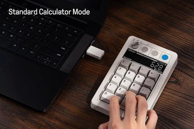 Alt view image 4 of 7 - 8BitDo 18 Keys Retro Mechanical Numpad, Supports PC Numpad & Standard Calculator Mode, Hot-swappable, PC Calculator Shortcut Button, Bluetooth/2.4G/Wired Numpad for Windows and Android - M Edition