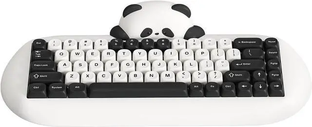 Main image of YUNZII C68 Panda Wireless Mechanical Gaming Keyboard, 68 Keys Cute Layout with PBT Keycaps,RGB Backlit, Hot Swappable,Creamy Switches,BT5.0/2.4G/Wired for Win/Mac (Panda Switch,White)