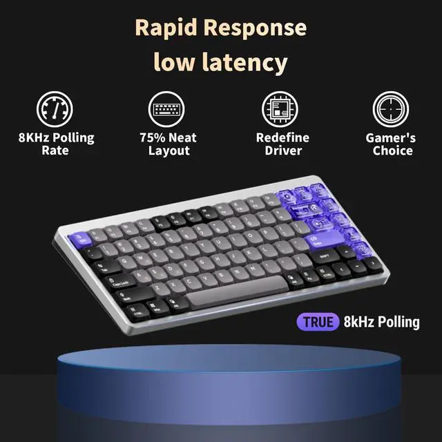 Alt view image 2 of 7 - nuphy Air75 HE Rapid Trigger Wired Custom Magnetic Gaming Keyboard,RGB HotSwap, 84 Keys 75% Layout Adjustable Actuation Esports Low Profile Keyboard, Hall Effect Keyboard(Magnetic Jade Pro Switch)