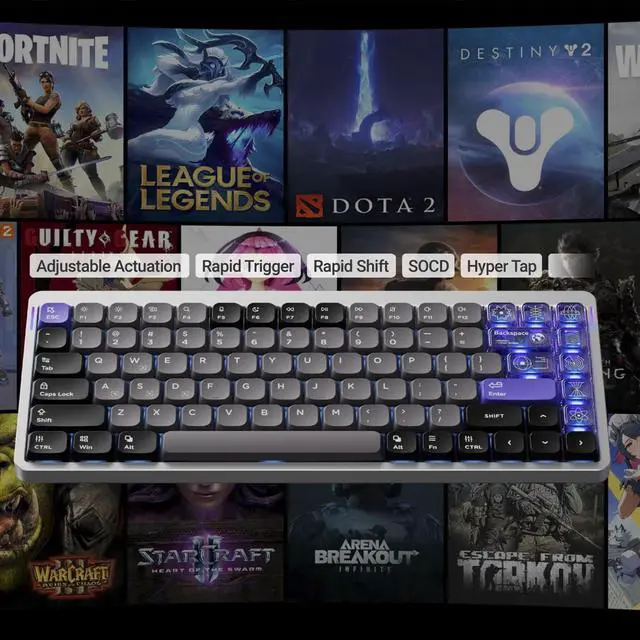 Alt view image 5 of 7 - nuphy Air75 HE Rapid Trigger Wired Custom Magnetic Gaming Keyboard,RGB HotSwap, 84 Keys 75% Layout Adjustable Actuation Esports Low Profile Keyboard, Hall Effect Keyboard(Magnetic Jade Pro Switch)