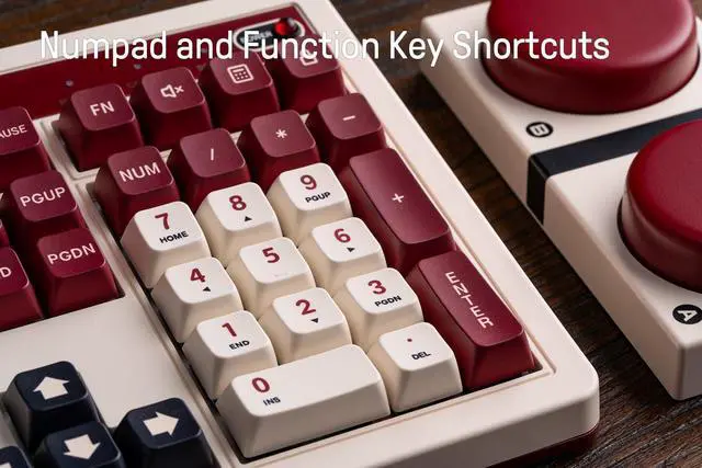 Alt view image 4 of 7 - 8Bitdo 108 Keys Retro Mechanical Keyboard Bluetooth/2.4G/USB-C, Hot Swappable, Dual Super Programmable Buttons, Volume knob for Windows and Android - Fami Edition