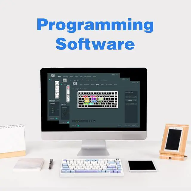 Alt view image 7 of 7 - EPOMAKER x LEOBOG Hi75 Aluminum Alloy Wired Mechanical Keyboard, Programmable Gasket-Mounted Gaming Keyboard with Mode-Switching Knob, Hot Swappable, NKRO, RGB (White Purple, Nimbus V3 Switch)