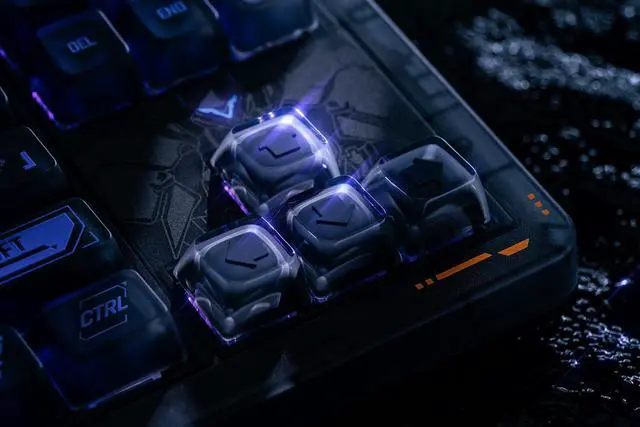 Alt view image 5 of 7 - 8BitDo Retro 87 Mechanical Keyboard with Hot-Swappable Kailh Switches, RGB Backlight, Programmable Buttons, Wireless 2.4G/Bluetooth/USB-C for Windows and Android - Mecha Break: Panther