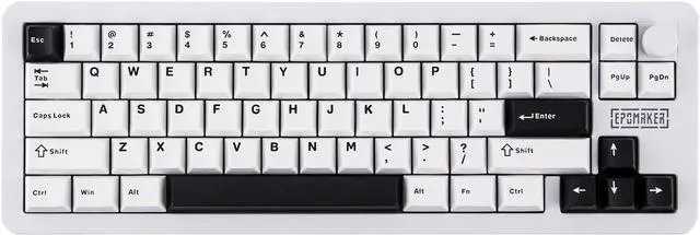 Main image of EPOMAKER Galaxy68 QMK/VIA Wireless Mechanical Keyboard, Aluminum Alloy, Gasket, 6000mAh, RGB Side/Backlight, 65% Gaming Keyboard with Hot-Swappable Creamy Linear Switch (White, Marble White Switch)