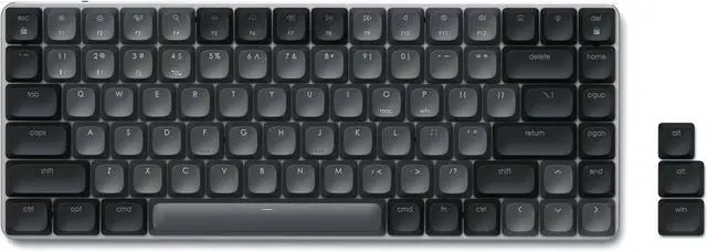Main image of Satechi SM1 75% Mechanical Keyboard for Mac and Windows, LED Backlit Bluetooth Keyboard, 84 Keys Compact Wireless, Gaming, for Mac and Windows - Dark Gray/Gray