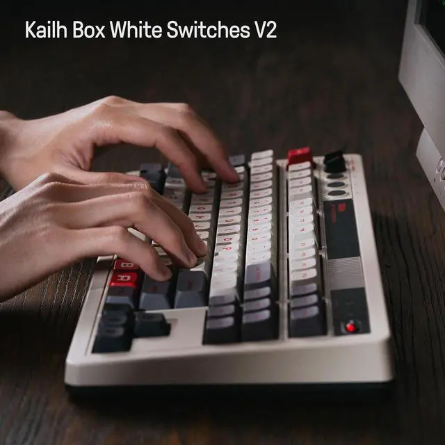 Alt view image 5 of 7 - 8BitDo 87 Keys Retro Mechanical Keyboard Bluetooth/2.4G/USB-C, Hot Swappable, Dual Super Programmable Buttons, Volume knob for Windows and Android - N Edition