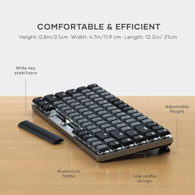 Alt view image 5 of 7 - Satechi SM1 75% Mechanical Keyboard for Mac and Windows, LED Backlit Bluetooth Keyboard, 84 Keys Compact Wireless, Gaming, for Mac and Windows - Dark Gray/Gray