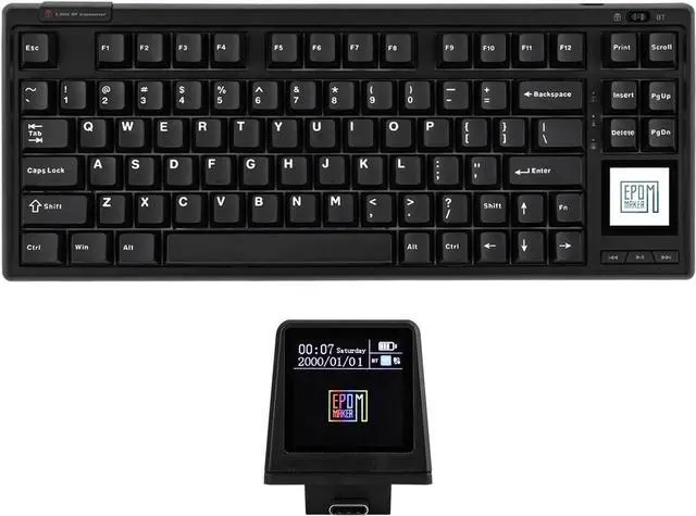 Main image of EPOMAKER RT80 Wireless Gaming Keyboard, Tri-Mode 75% Mechanical Keyboard, Hot-swap Creamy Custom Keyboard, with Touch Screen and Mini Display, NKRO for Office Game (Black, Wisteria Linear Switch)