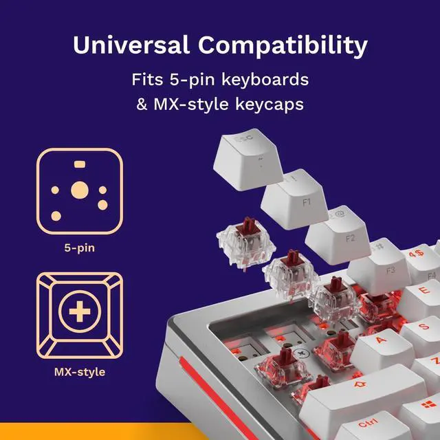 Alt view image 5 of 7 - Glorious - Fox Heavy Linear Switches (110 PCS), Prelubed, Silent Red, Cherry MX Compatible