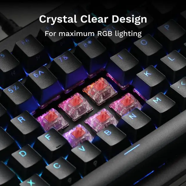 Alt view image 4 of 7 - Glorious Gaming Fox Ultralight Linear Switches (110 PCS) for Mechanical Gaming Keyboards, Prelubed, Silent Red, Cherry MX Compatible