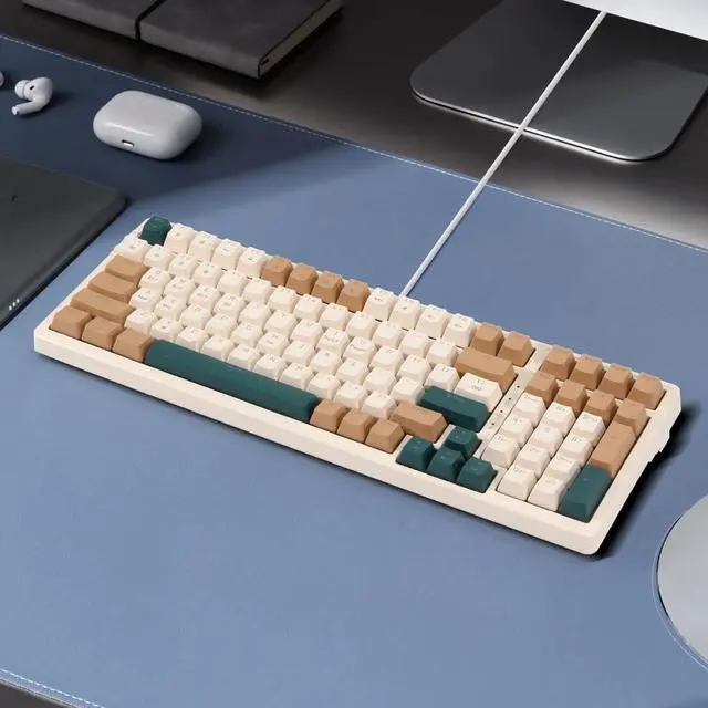 Alt view image 2 of 7 - Wireless Mechanical Keyboard, Triple Mode 2.4G/USB-C/BT Gaming Keyboards 100 Keys RGB Backlit, Brown Switch Rechargeable | Brown Combo