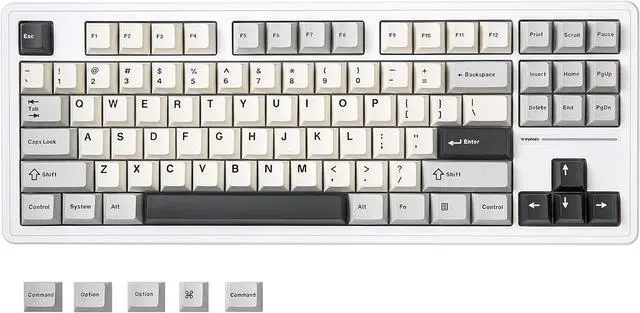 Main image of YUNZII YZ87 Gasket Mechanical Keyboard,TKL Wireless Hot Swappable with 5-Layer Padding, BT5.0/2.4G/USB-C NKRO RGB Backlit for Win/Mac (White, Milk Switch)