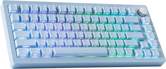 Main image of EPOMAKER Tide75 QMK/VIA Wireless Gaming Keyboard, 75% Aluminum Mechanical Keyboard, Programmable Creamy Keyboard, Bluetooth/2.4Ghz/USB-C, with FR4 Plate for Win/Mac (Blue, Zebra Switch)