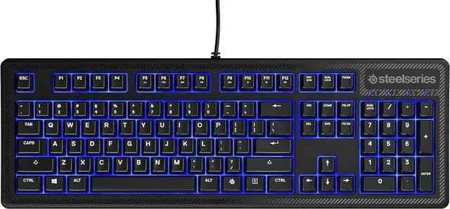 Alt view image 2 of 4 - SteelSeries Apex 100 Gaming Keyboard - Tactile & Silent - Blue LED Backlit - Splash Resistant - Media Controls