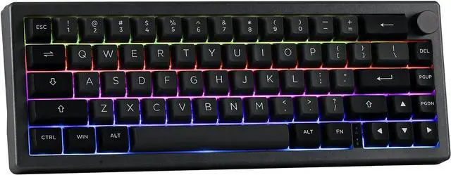 Main image of EPOMAKER EK68 65% Wireless Gaming Keyboard, Hot Swappable Gasket Mechanical Keyboard with Metal Knob, Bluetooth 5.0/2.4Ghz Wireless/USB-C Wired Custom Keyboard (Black Silver, Flamingo Switch)