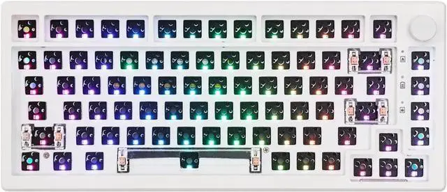 Main image of EPOMAKER Aura75 75% Mechanical Keyboard Kit, Hot Swappable Custom Keyboard Kit, 2.4Ghz/Bluetooth 5.0/USB-C Wired Wireless Gaming DIY Kit, with Silicone Pad, RGB Backlight for Win/Mac/Gaming (White)
