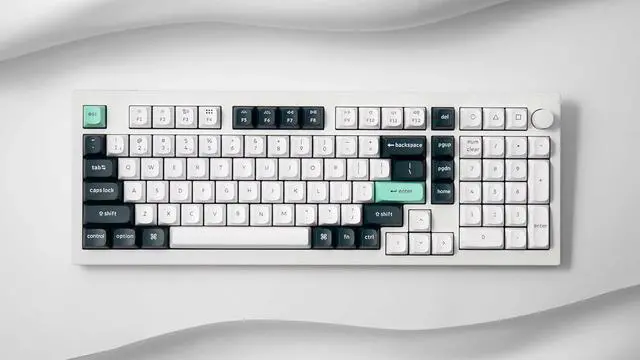 Alt view image 2 of 7 - Keychron Q5 HE Wireless Hot-swappable RGB Mechanical Keyboard Hall Effect Switches 2.4 GHz & Bluetooth Aluminum Frame with Knob 96% Layout, for Windows and Mac OS, Shell White