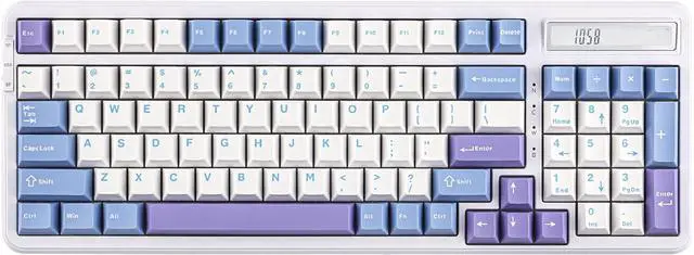 Main image of EPOMAKER Cypher 96 Wireless Gaming Keyboard with 8000mAh Battery, Hot Swappable Creamy Keyboard with Numpad and Calculator, RGB Backlit, NKRO for Games/Office (Wisteria Linear Switch)