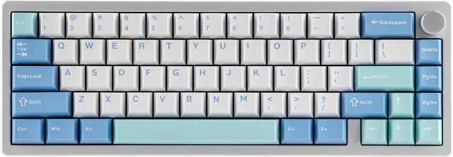 Main image of Galaxy65 Wireless QMK/VIA Mechanical Keyboard, Ball-Catch Anodized Aluminum Custom Keyboard, Pre-Lubed Hot-Swappable Switch, RGB Backlit, Rotary Knob, 2.4Ghz/BT/Type-C (Silver)