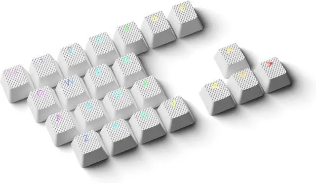 Main image of HK Gaming Rubber Keycaps Set | Anti-Slip Texture | Doubleshot Backlit Keycap Set | 23 Keys OEM Profile Key Set | for Mechanical Keyboard | Compatible with Cherry MX, Gateron, Kailh | White
