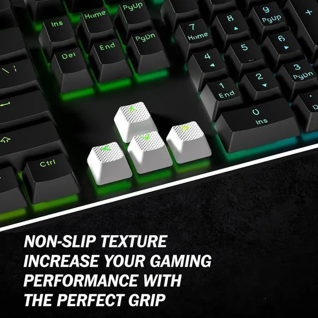 Alt view image 5 of 6 - HK Gaming Rubber Keycaps Set | Anti-Slip Texture | Doubleshot Backlit Keycap Set | 23 Keys OEM Profile Key Set | for Mechanical Keyboard | Compatible with Cherry MX, Gateron, Kailh | White