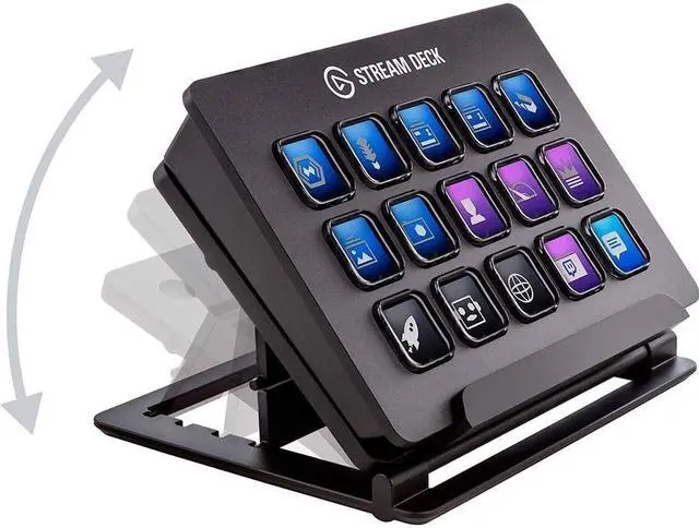 Alt view image 4 of 5 - Elgato Stream Deck Classic - Live Production Controller with 15 Customizable LCD Keys and Adjustable Stand, Trigger Actions in OBS Studio, Streamlabs, Twitch, YouTube and More, PC/Mac