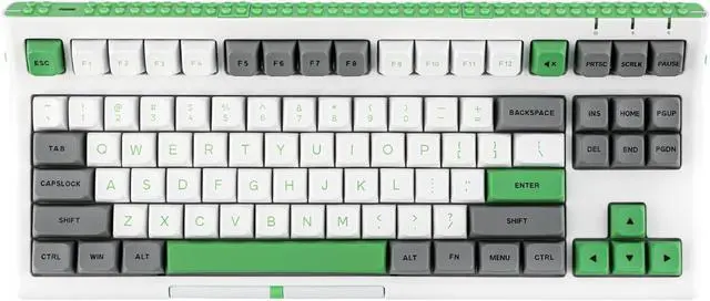 Main image of EPOMAKER Brick 87 Tri-Mode TKL Mechanical Keyboard with Stackable Block Bar, Thumb-Scroll Knobs, Hot Swappable Gaming Keyboard, 3000mAh Battery, RGB, for Win/Mac (Grey Green, Wisteria Linear Switch)