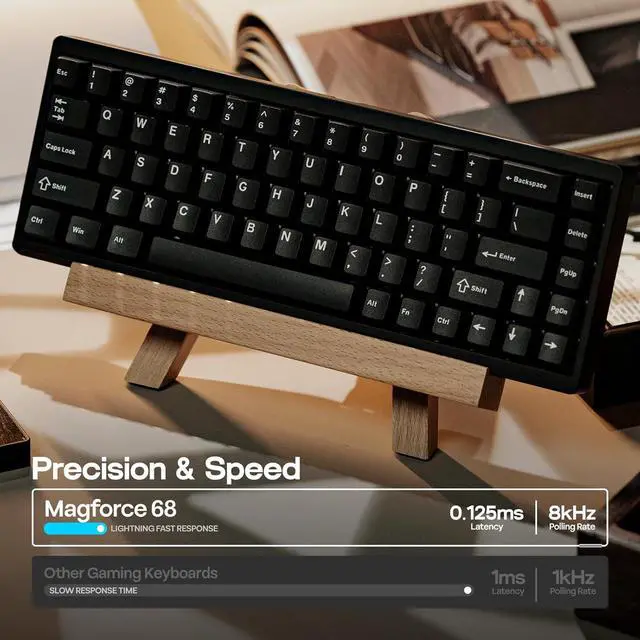 Alt view image 3 of 7 - EPOMAKER Magforce68 Wired Gaming Keyboard with Hall Effect Switch, Aluminum Magnetic Keyboard, Ultra Fast Adjustable Actuation, 8K Polling Rate (Gateron Magnetic Jade Pro Switch)