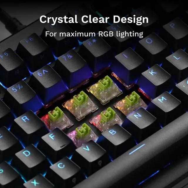 Alt view image 4 of 7 - Glorious Gaming - Raptor Clicky Switches (36 PCS), Magnetic Switches for HE Hotswap Mechanical Keyboards for Gaming, Transparent for MAX RGB, Pre-Lubed, Premium Click Bar for Thocky Sound