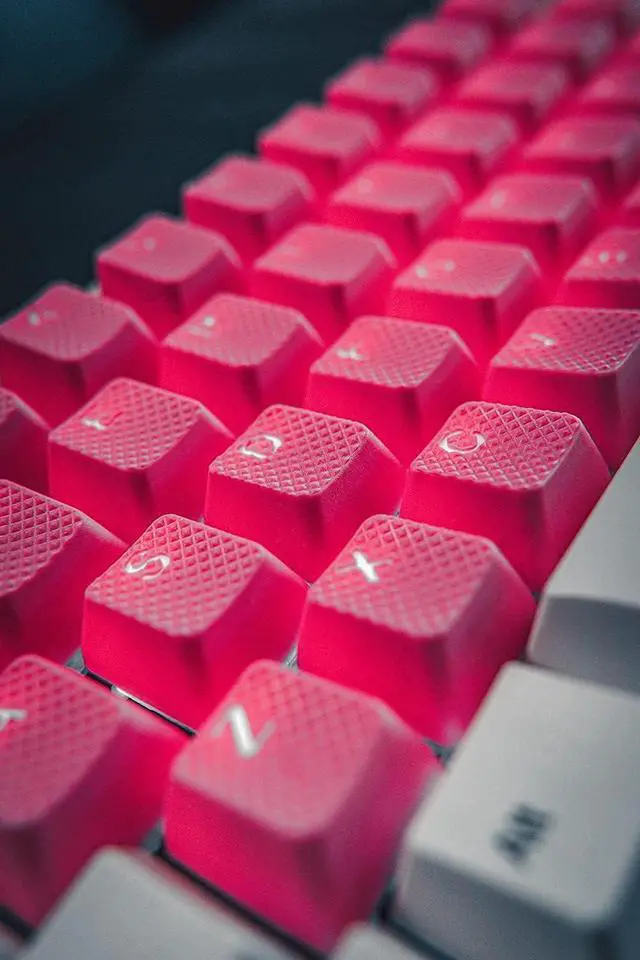 Alt view image 2 of 6 - TAI-HAO 42 Rubber Gaming Keycaps Compatible with All MX Types Keyboards - Neon Pink