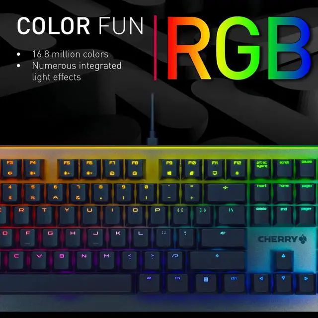 Alt view image 5 of 6 - Cherry MV 3.0 Viola Wired Mechanical Gaming Keyboard. RGB Backlight with Cross Linear Viola Switches. from The Makers of The MX Switch. (White)