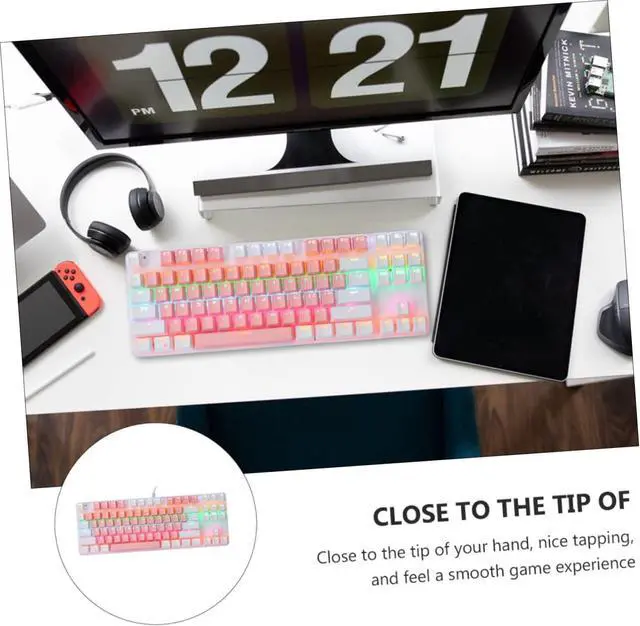 Alt view image 2 of 7 - NUOBESTY RGB Mechanical Gaming Keyboard Key USB Wired Backlit Office Keyboard with Multimedia Functionality