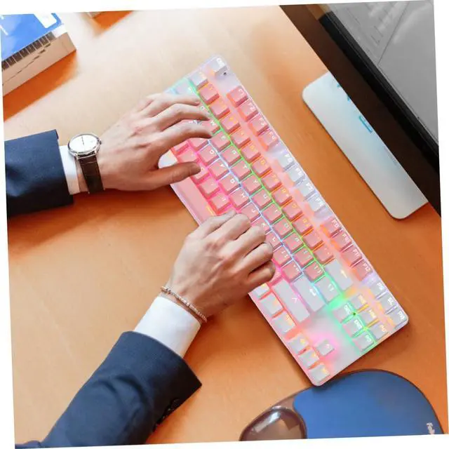 Alt view image 3 of 7 - NUOBESTY RGB Mechanical Gaming Keyboard Key USB Wired Backlit Office Keyboard with Multimedia Functionality