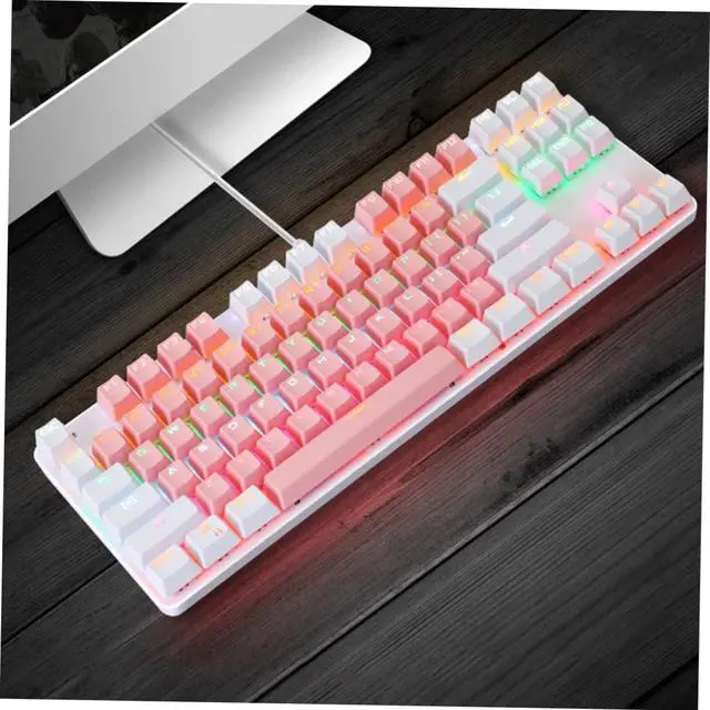 Alt view image 6 of 7 - NUOBESTY RGB Mechanical Gaming Keyboard Key USB Wired Backlit Office Keyboard with Multimedia Functionality