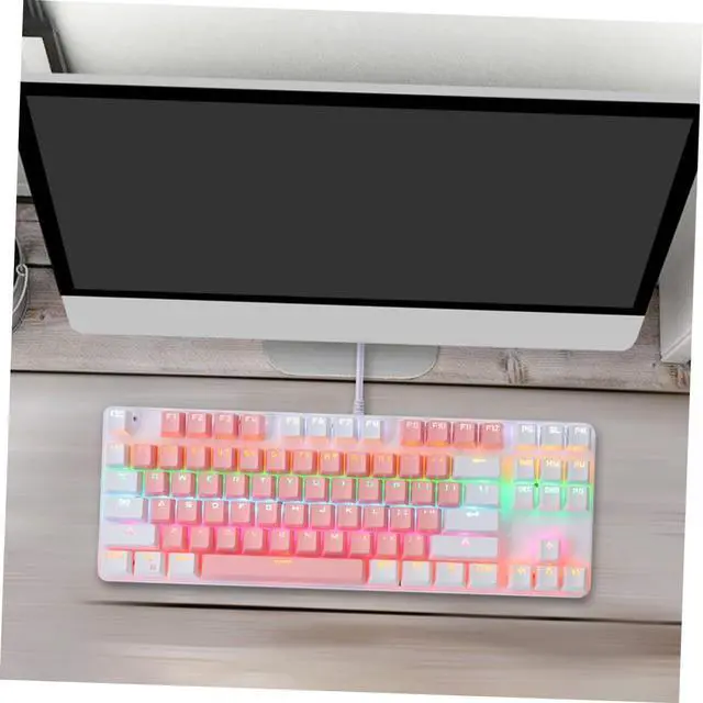 Alt view image 4 of 7 - NUOBESTY RGB Mechanical Gaming Keyboard Key USB Wired Backlit Office Keyboard with Multimedia Functionality