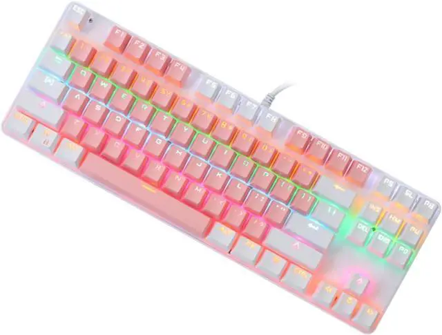 Main image of MERRYHAPY RGB Backlit Mechanical Keyboard Keys Stylish Dual Design for Office and Gaming Key Ghosting