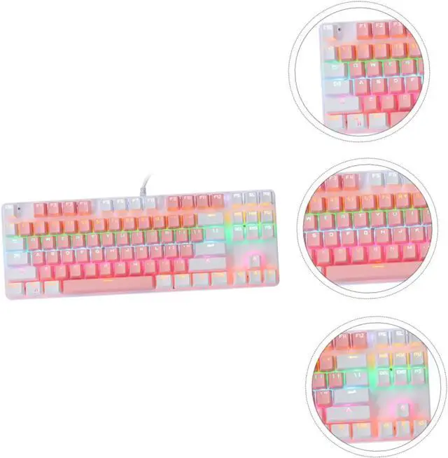 Alt view image 3 of 7 - Operitacx RGB Mechanical Keyboard Key Backlit USB Design for Office Use Ergonomic Layout Frosted Panel Durable