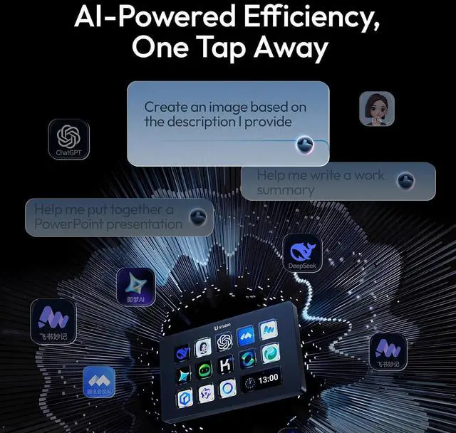 Alt view image 4 of 7 - ULANZI D200 H AI Control Hub, 7-in-1 Streaming Deck, 100W PD Charging, Creative Studio Controller with Light Master, Black