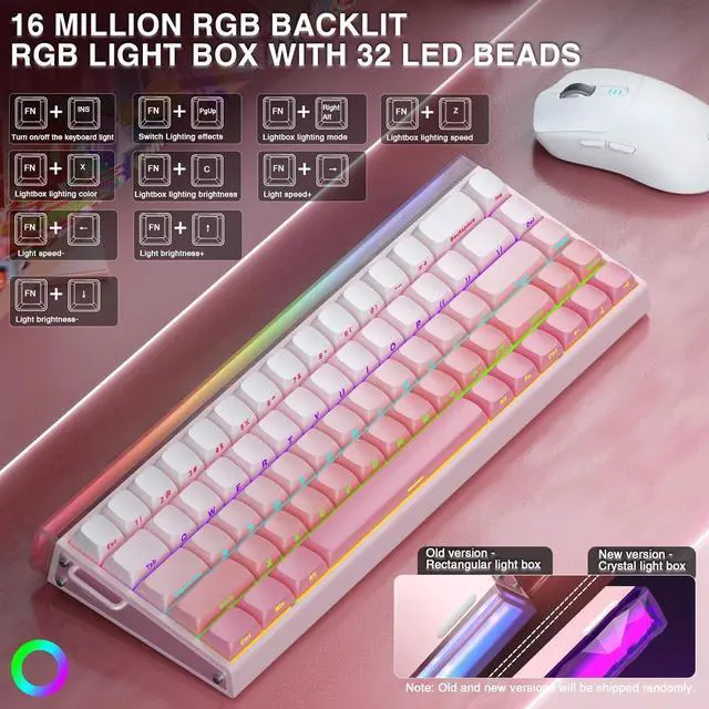 Alt view image 3 of 7 - AULA Hero 68 HE 60% Wired Gaming Keyboard, Hall Effect Magnetic Switch Keyboard with Adjustable Actuation, Fast Trigger Mode, 8K Hz Polling Rate, 0.125ms Latency,RGB Backlit, Side Printed PBT Keycaps