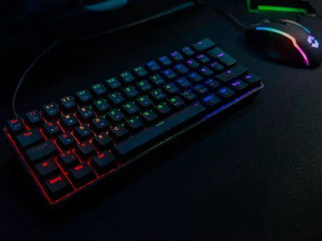 Alt view image 5 of 7 - Speedlink Atmos 60% RGB Mechanical Gaming Keyboard Wired Brown Switches Heavy Duty Steel Plate Removable USB-C Cable Backlit German Layout QWERTZ Black