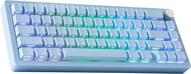 Main image of EPOMAKER Tide65 QMK/VIA Wireless Gaming Keyboard, 65% Aluminum Mechanical, Programmable, Bluetooth/2.4Ghz/USB-C, with FR4 Plate for Win/Mac (Blue, Zebra Switch)