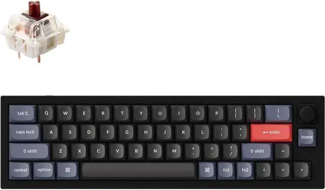 Main image of Keychron Q9 Hot-swappable Wired Mechanical Keyboard with RGB LED|Gateron G Pro Brown Switch|Knob Version|for Windows and Mac|Ultra Mini Layout (47 Keys)|Aluminum Frame (Black,Q9-M3)