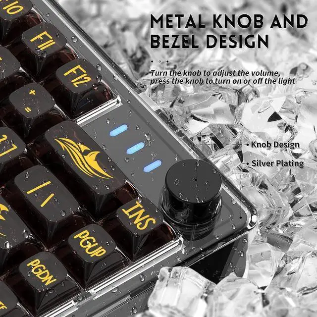 Alt view image 4 of 7 - MAGIC-REFINER 81 Keys Compact Gaming Keyboard and Custom Coiled USB C Cable with RGB Backlight,PC High Transparent Body Full Key Hot-Swappable Mini Keyboard for Win10/Android/IOS/MAC(Black Through)