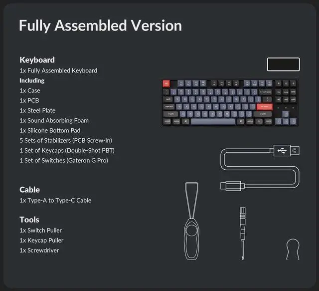 Alt view image 5 of 7 - Keychron K8 Pro Hot-swappable Wireless/Wired Mechanical Keyboard South-Facing RGB Lights Aluminum Frame Gateron Pro Red Switches TKL Layout (87 Keys) for Windows Mac Linux, Black (K8P-J1)