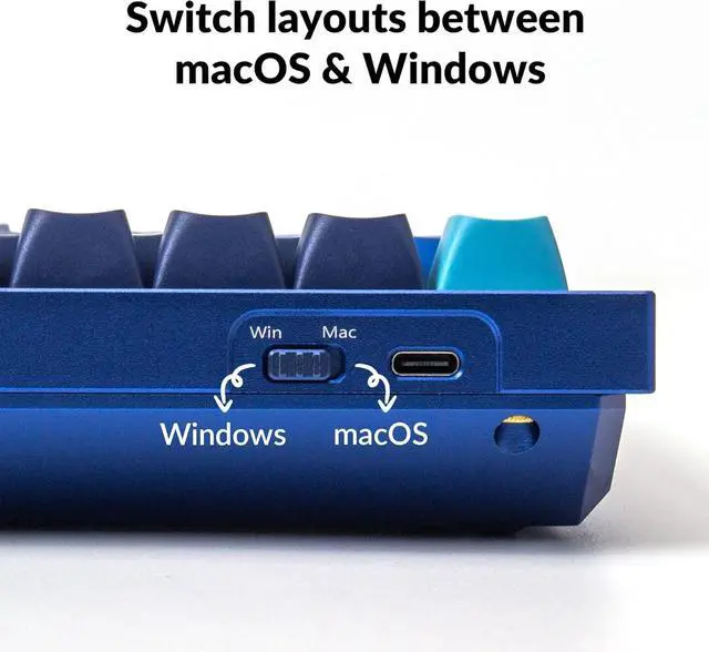 Alt view image 4 of 7 - Keychron Q7 70% Layout Hot-Swappable RGB Wired Custom Mechanical Keyboard Compatible with Mac Windows Linux, QMK/VIA Programmable Macro Gateron G Pro Brown Switch Double Gasket Kit Full Aluminum-Blue