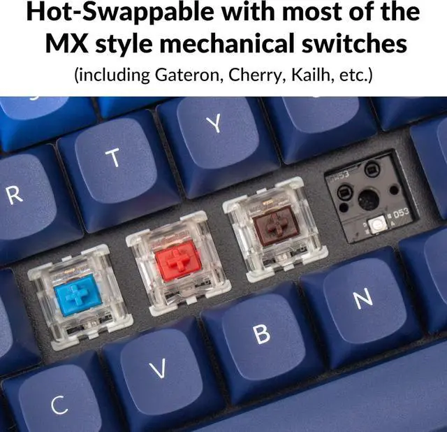Alt view image 3 of 7 - Keychron Q7 70% Layout Hot-Swappable RGB Wired Custom Mechanical Keyboard Compatible with Mac Windows Linux, QMK/VIA Programmable Macro Gateron G Pro Brown Switch Double Gasket Kit Full Aluminum-Blue